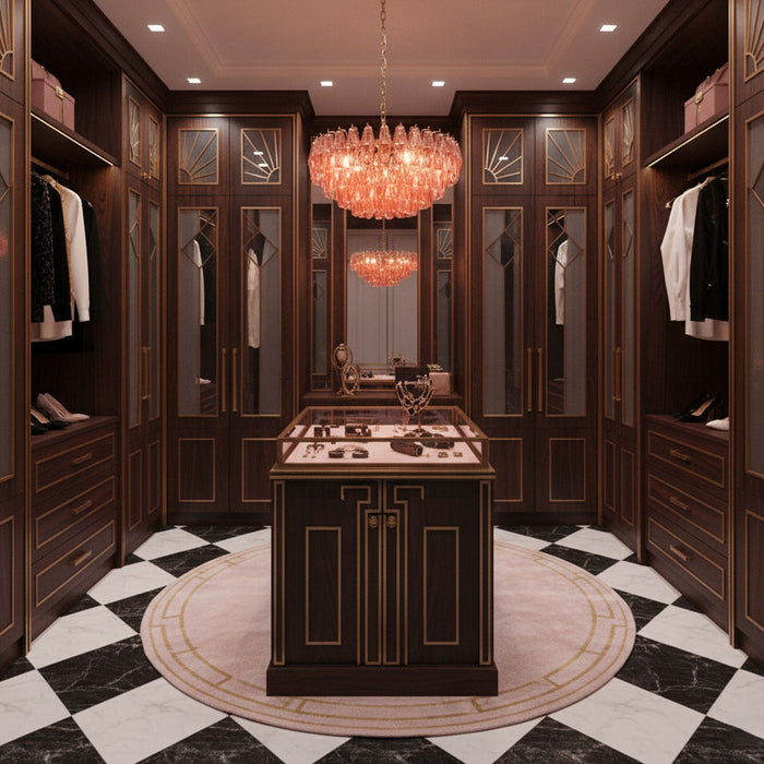 Pink Polygon Drop Chandelier - Vakkerlight