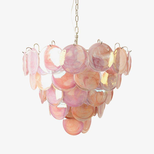 Pink Murano Disc Chandelier-DWHOME