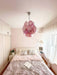 Pink Murano Disc Glass Chandelier-DWHOME