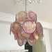 Pink Murano Disc Glass Chandelier-DWHOME
