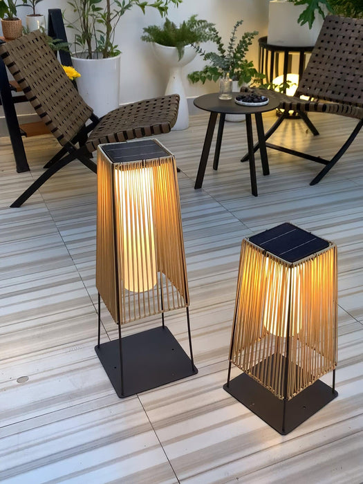 Plastic Rattan Outdoor Post Light-DWHOME