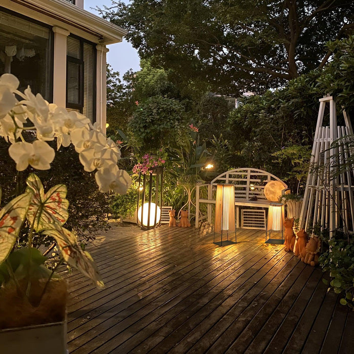 Plastic Rattan Outdoor Post Light-DWHOME