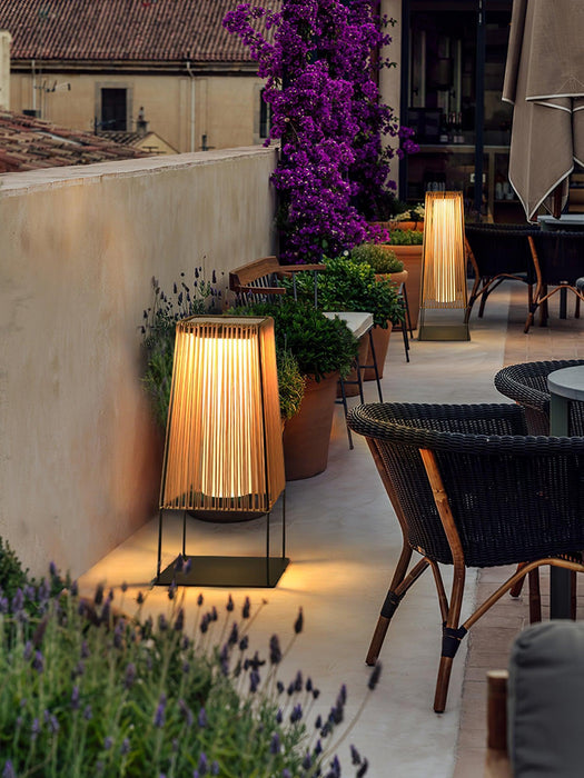 Plastic Rattan Outdoor Post Light-DWHOME