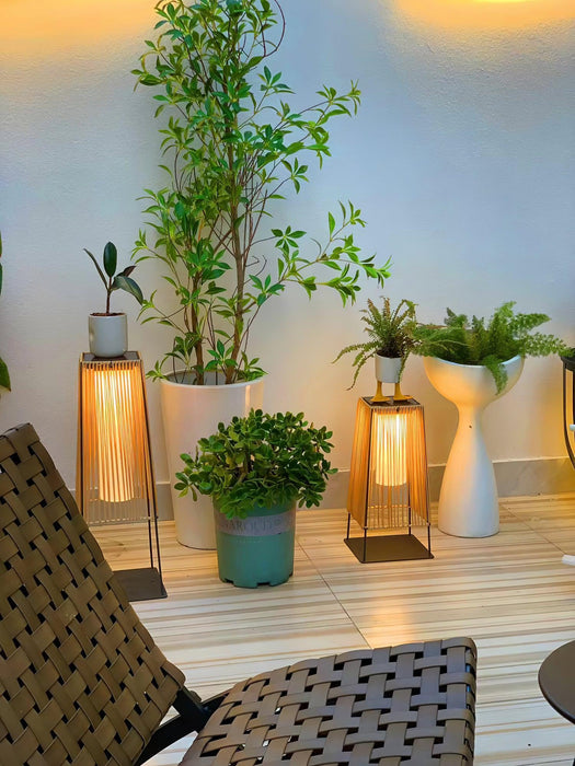 Plastic Rattan Outdoor Post Light-DWHOME