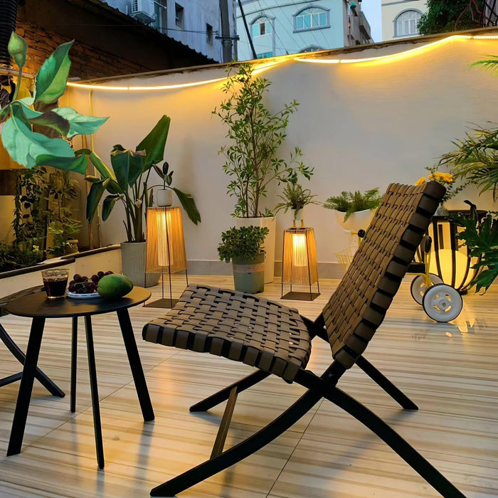 Plastic Rattan Outdoor Post Light-DWHOME