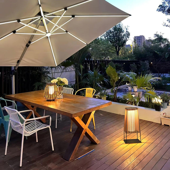 Plastic Rattan Outdoor Post Light-DWHOME