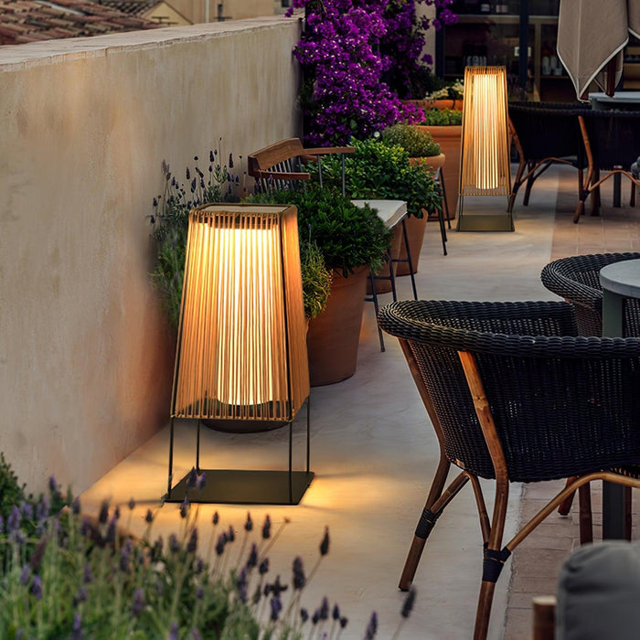 Plastic Rattan Outdoor Post Light-DWHOME