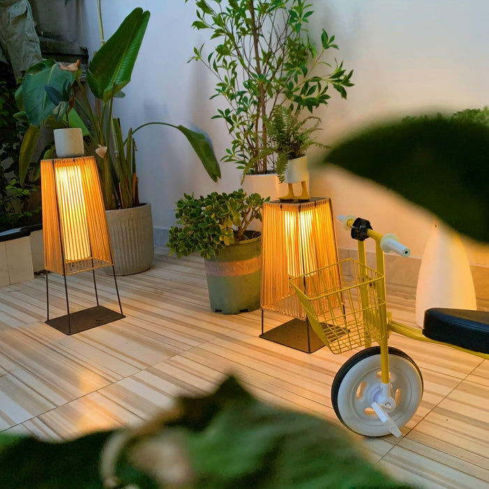 Plastic Rattan Outdoor Post Light-DWHOME
