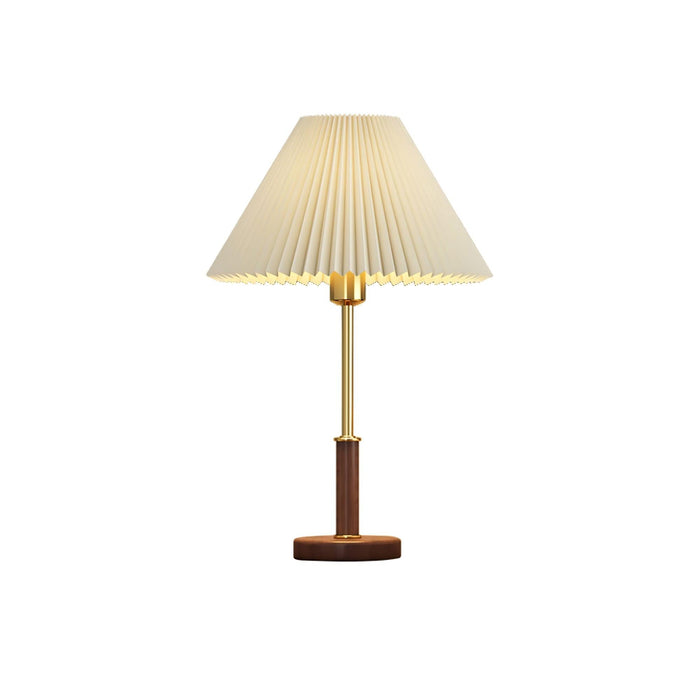 Pleated Walnut Table Lamp - DWHOME