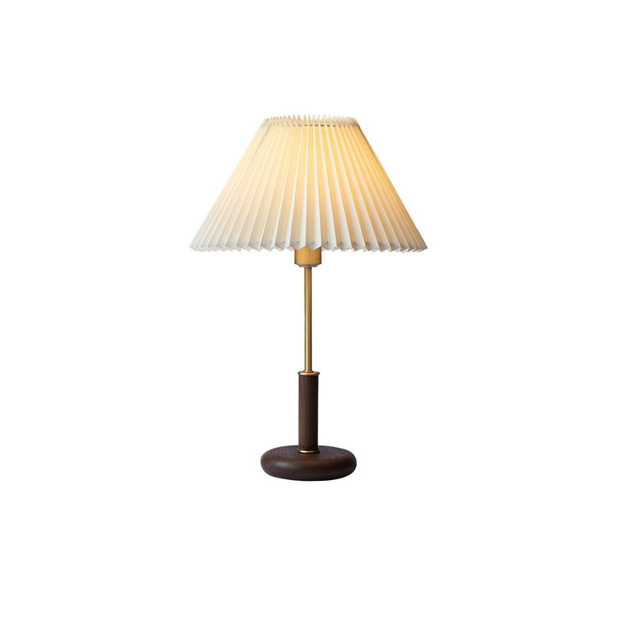 Pleated Walnut Table Lamp - DWHOME