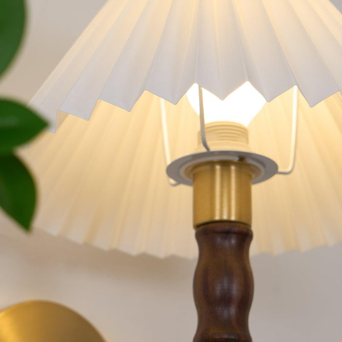 Pleated Walnut Wall Light-DWHOME