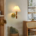 Pleated Walnut Wall Light-DWHOME