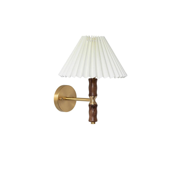 Pleated Walnut Wall Light-DWHOME