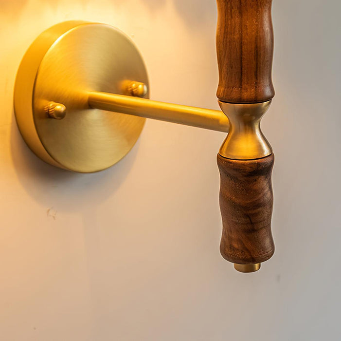 Pleated Walnut Wall Light-DWHOME