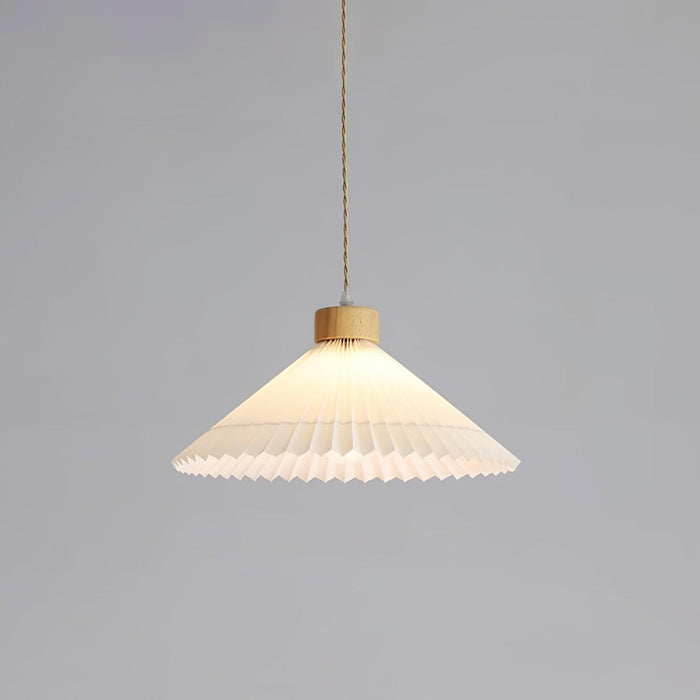 Pleated Wooden Pendant Light-DWHOME