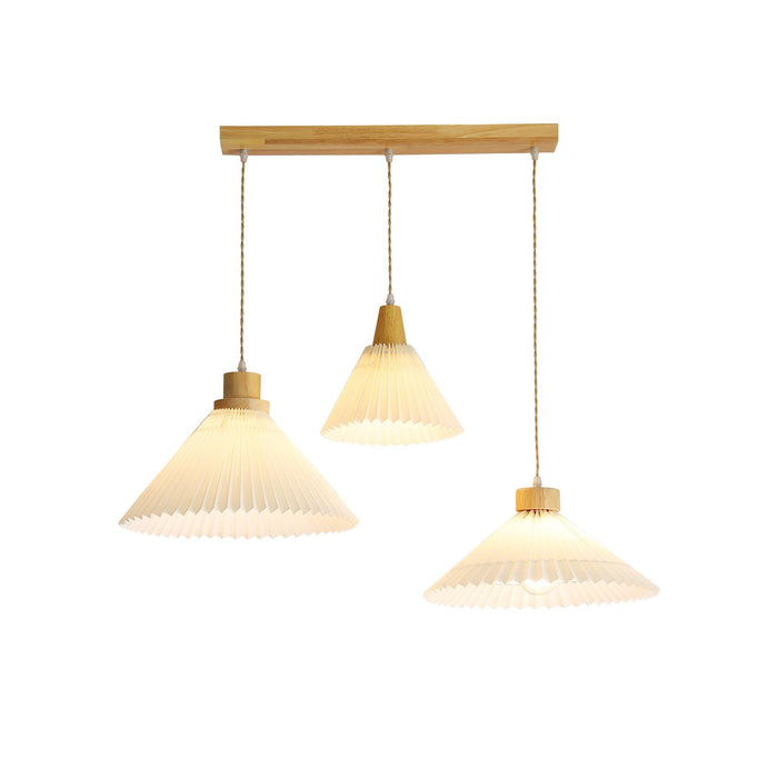 Pleated Wooden Pendant Light-DWHOME