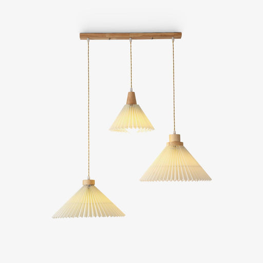 Pleated Wooden Pendant Light-DWHOME