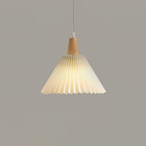 Pleated Wooden Pendant Light-DWHOME