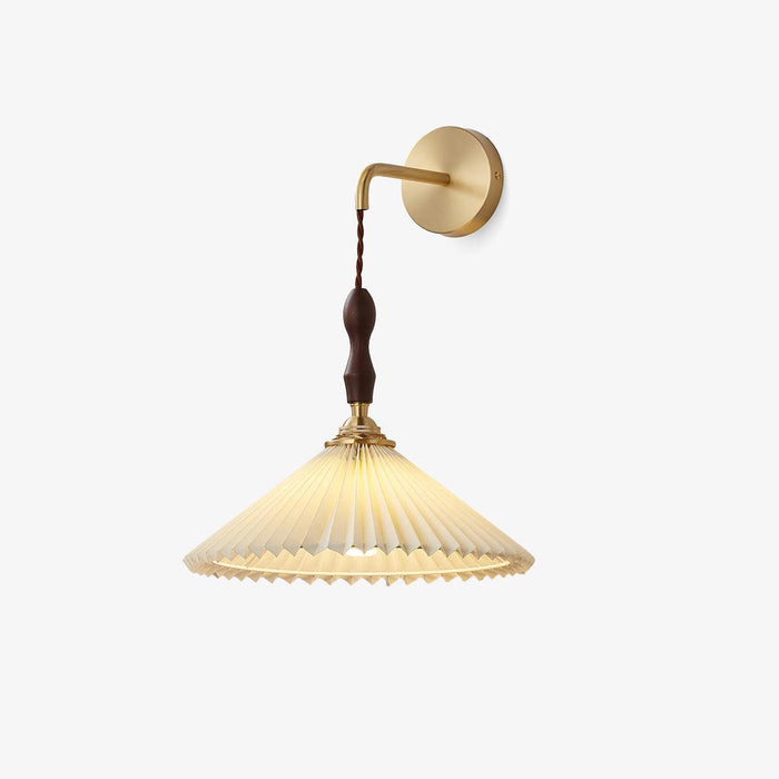 Pleated Wooden Wall Lamp-DWHOME