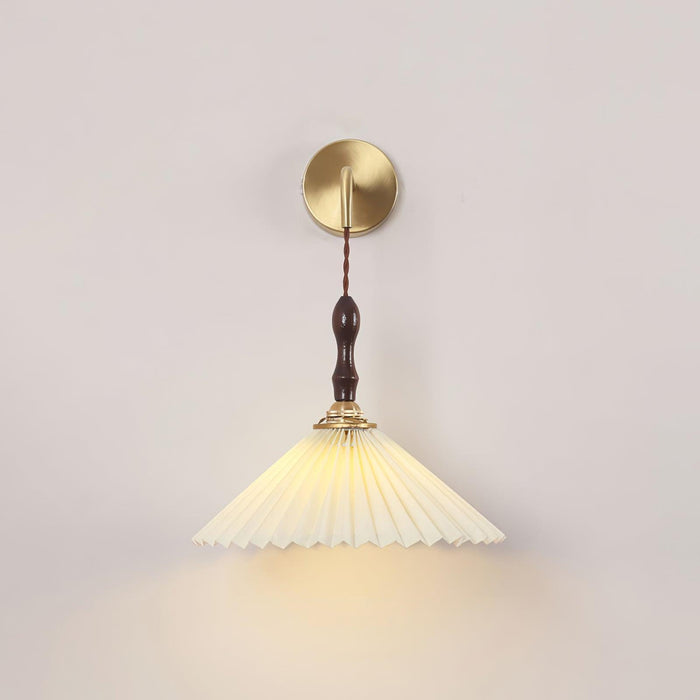 Pleated Wooden Wall Lamp-DWHOME