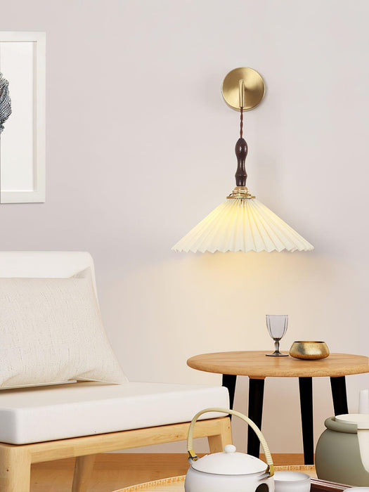 Pleated Wooden Wall Lamp-DWHOME