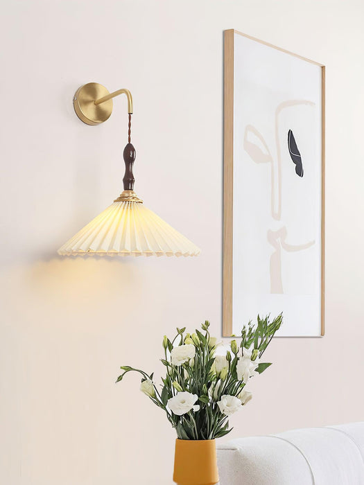 Pleated Wooden Wall Lamp-DWHOME
