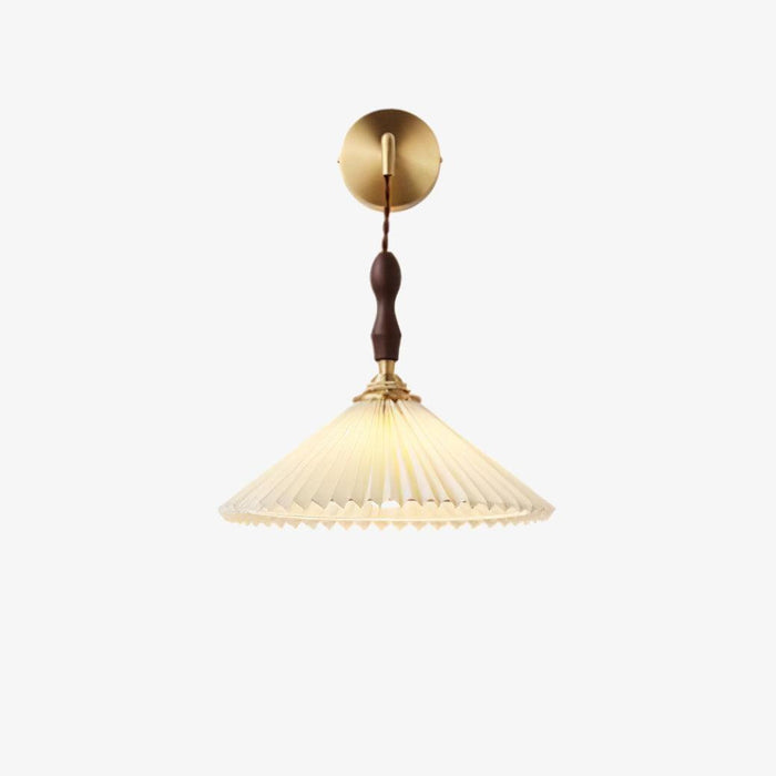 Pleated Wooden Wall Lamp-DWHOME