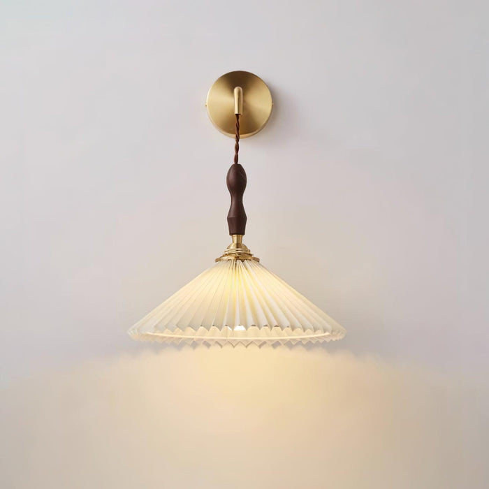 Pleated Wooden Wall Lamp-DWHOME