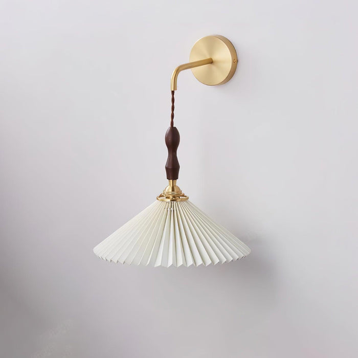 Pleated Wooden Wall Lamp-DWHOME