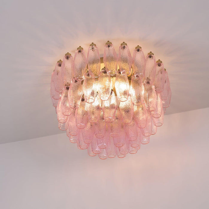 Poliedri Murano Pink Ceiling Light-DWHOME
