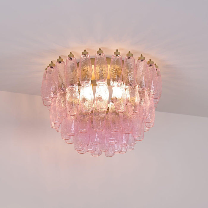 Poliedri Murano Pink Ceiling Light-DWHOME
