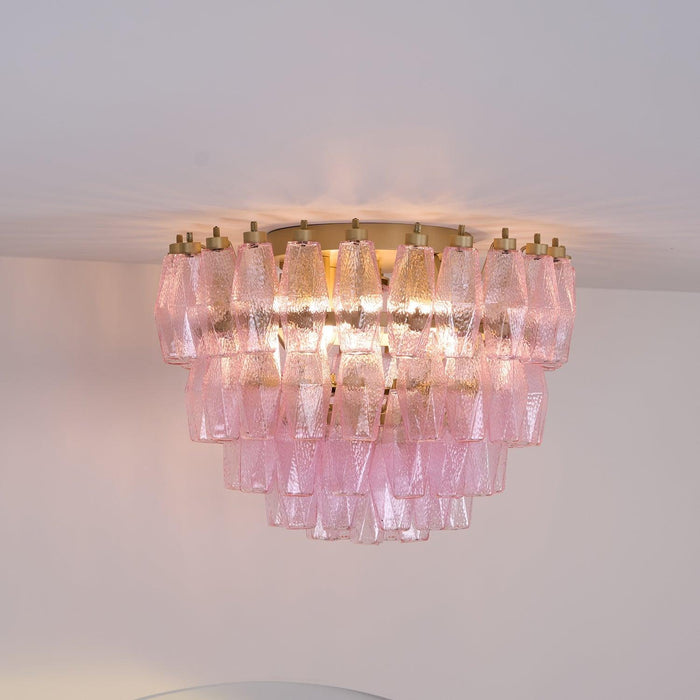 Poliedri Murano Pink Ceiling Light-DWHOME