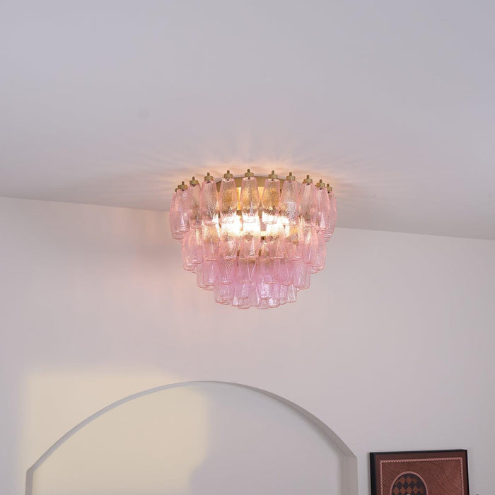 Poliedri Murano Pink Ceiling Light-DWHOME
