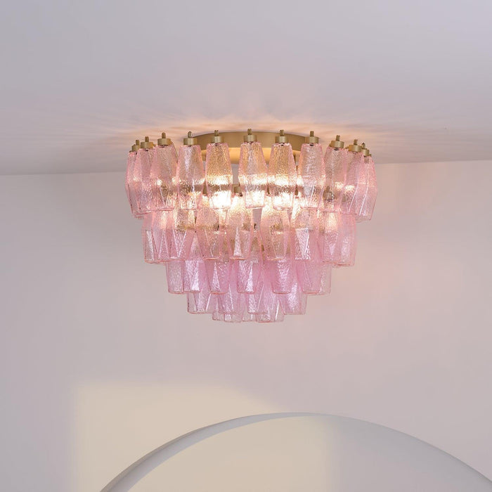 Poliedri Murano Pink Ceiling Light-DWHOME