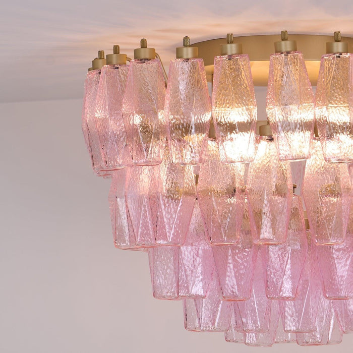 Poliedri Murano Pink Ceiling Light-DWHOME