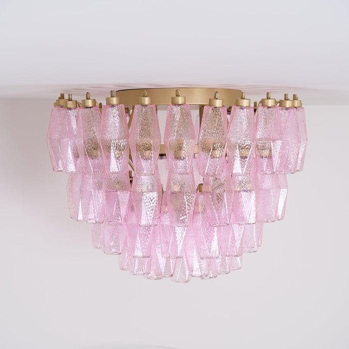 Poliedri Murano Pink Ceiling Light-DWHOME