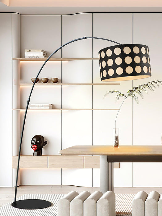 Polka Arc Fabric Floor Lamp-DWHOME