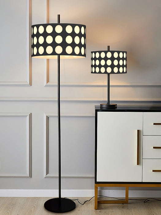 Polka Arc Fabric Floor Lamp-DWHOME