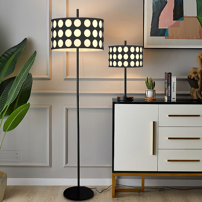 Polka Arc Fabric Floor Lamp-DWHOME