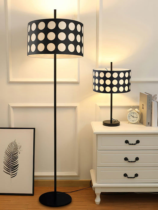 Polka Arc Fabric Floor Lamp-DWHOME