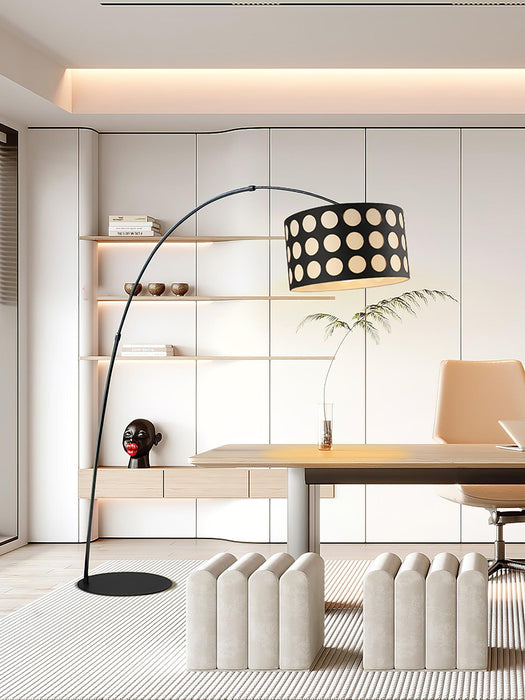 Polka Arc Fabric Floor Lamp-DWHOME