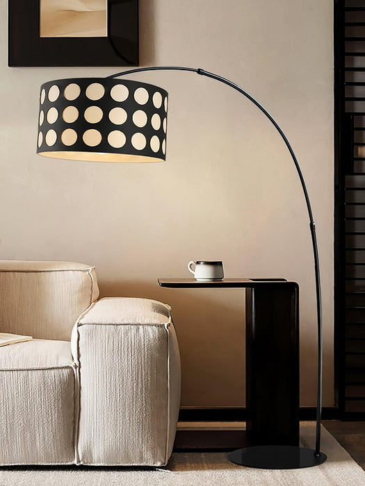 Polka Arc Fabric Floor Lamp-DWHOME