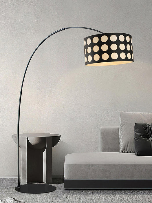 Polka Arc Fabric Floor Lamp-DWHOME