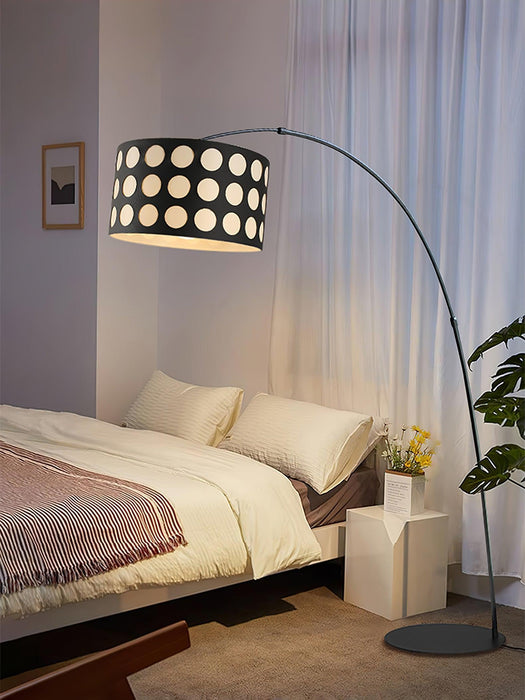 Polka Arc Fabric Floor Lamp-DWHOME