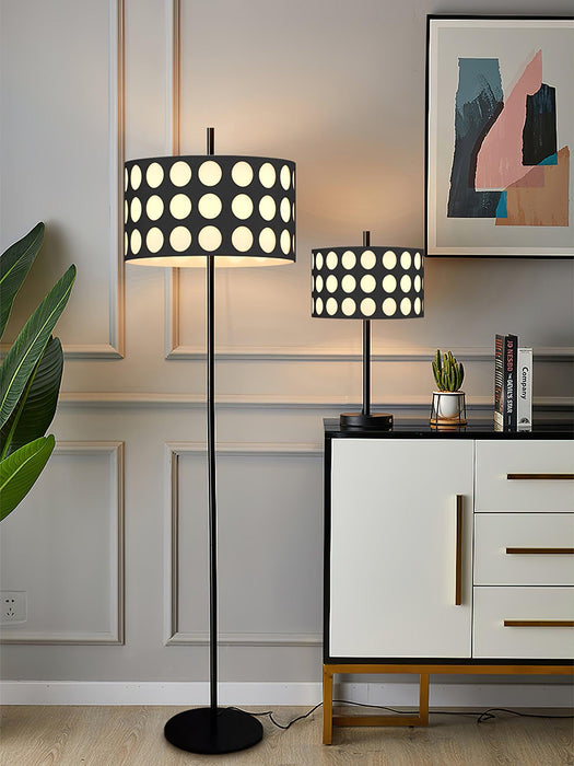 Polka Arc Fabric Floor Lamp-DWHOME