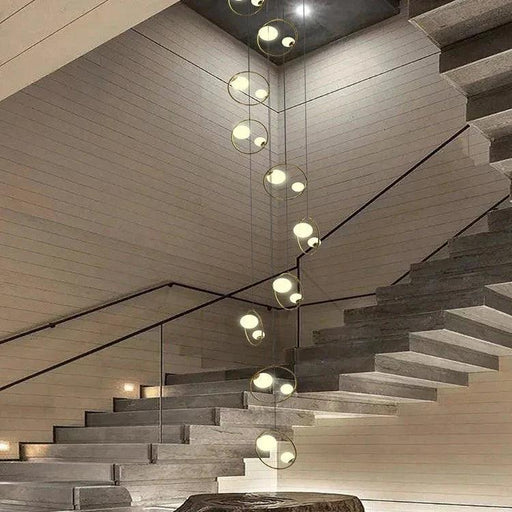 Postmodern Ring Pendant Light for Staircase-DWHOME