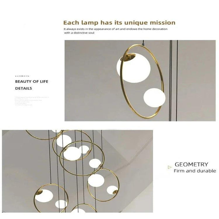 Postmodern Ring Pendant Light for Staircase - DWHOME