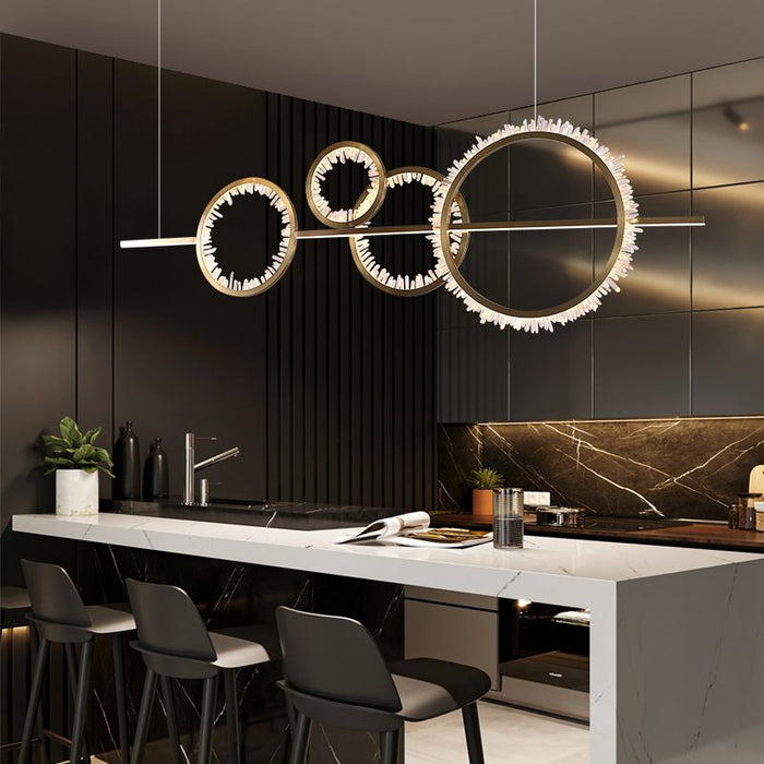 Primary Crystal Cluster Island Chandelier-DWHOME