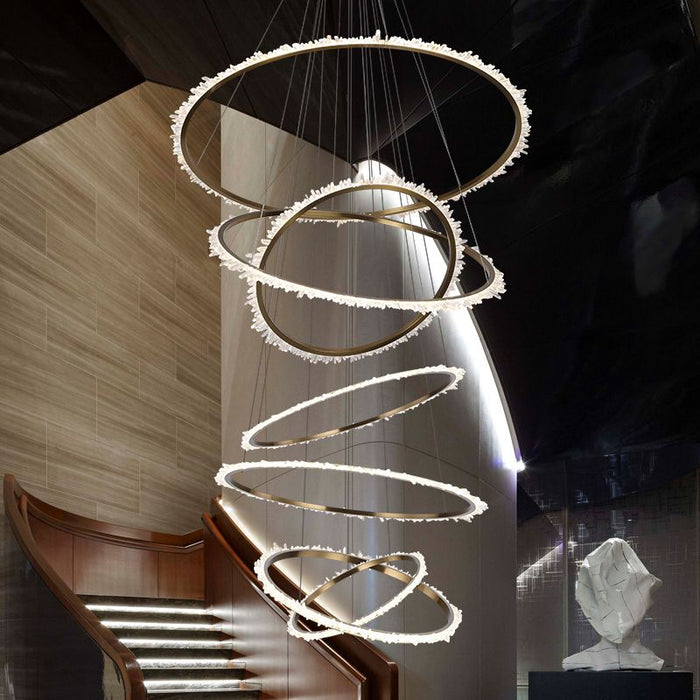 Primary Crystal Multi Rings Chandelier-DWHOME