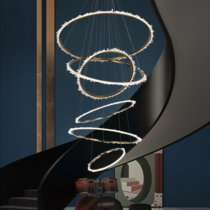 Primary Crystal Multi Rings Chandelier-DWHOME
